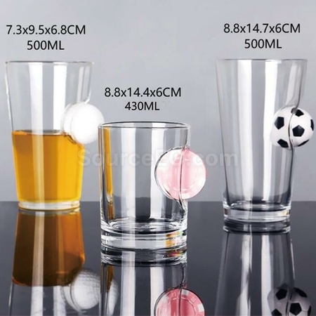 Customization Creative Shape Inlaid Ball Beer Glass Mug Promotional Products