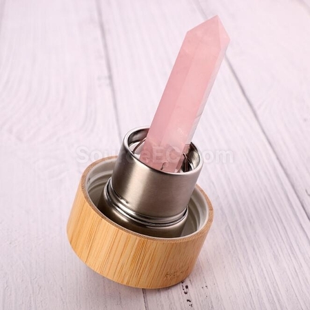Customization Natural Crystal Column Bamboo Lid High Boron Glass Cup Promotional Products