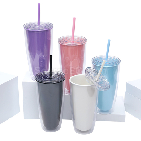 Customization Double-layer Straw Cup Promotional Products