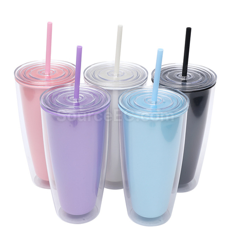 Customization Double-layer Straw Cup Promotional Products