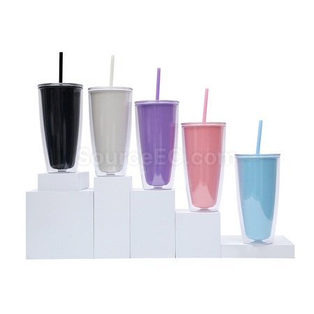 Customization Double-layer Straw Cup Promotional Products