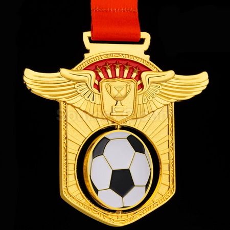 Customization Football Hollow Rotating Medal Promotional Products