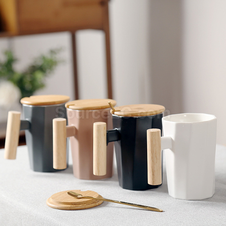Customization Wooden Handle Ceramic Mug Promotional Products