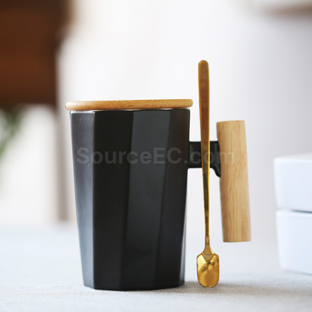 Customization Wooden Handle Ceramic Mug Promotional Products