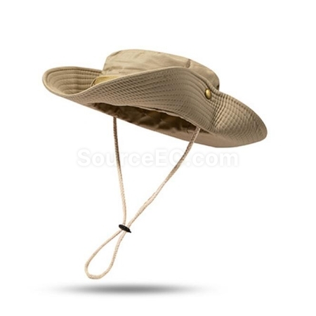 Customization Large Brim Sunscreen Sunshade Outdoor Drawstring Fisherman Hat Promotional Products