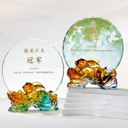 Customization Liuli Ruyi Rabbit Commemorative Trophy Promotional Products