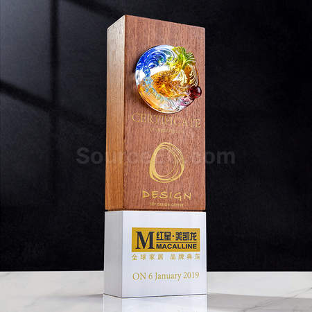 Customization Glass Crystal Solid Wood Trophy Promotional Products