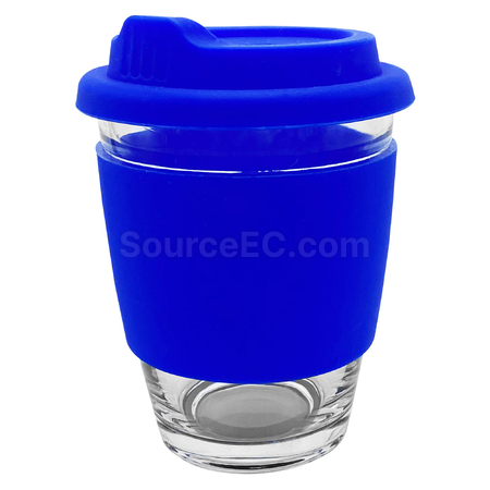 Customization Carlo Glass Coffee Cup - Silicone Band Promotional Products