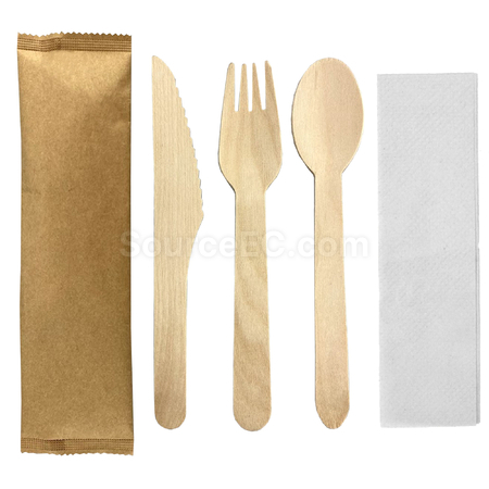 Customization 4pcs Wooden Cutlery Set Promotional Products