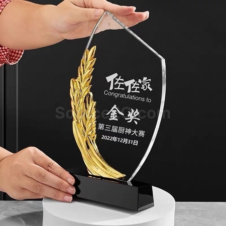Customization Gold, Silver, Bronze Crystal Trophy Promotional Products