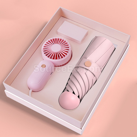 Customization Umbrella And Fan Gift Set Promotional Products