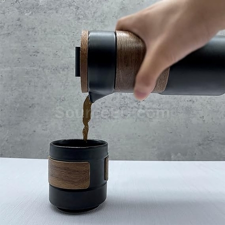 Customization Ceramic French Press Hand Brew Coffee Pot Tea Maker Coffee Set Promotional Products