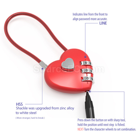 Customization Heart Password Lock Promotional Products