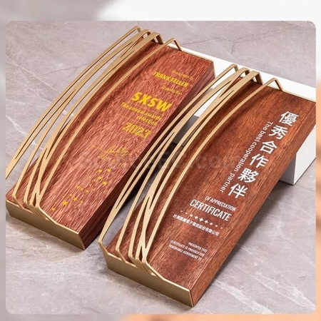 Customization Metal Solid Wood Trophy Promotional Products