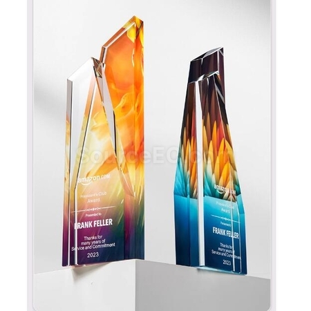 Customization Color Printed Crystal Trophy Promotional Products