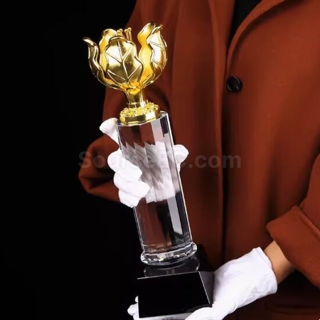 Customization Bauhinia Crystal Trophy Promotional Products