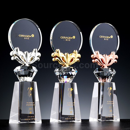 Customization Bauhinia Crystal Trophy Promotional Products