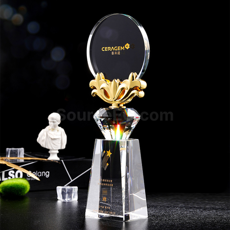Customization Bauhinia Crystal Trophy Promotional Products