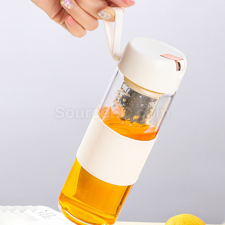 Customization Portable Glass Mug with Infuser Promotional Products