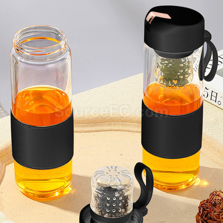 Customization Portable Glass Mug with Infuser Promotional Products