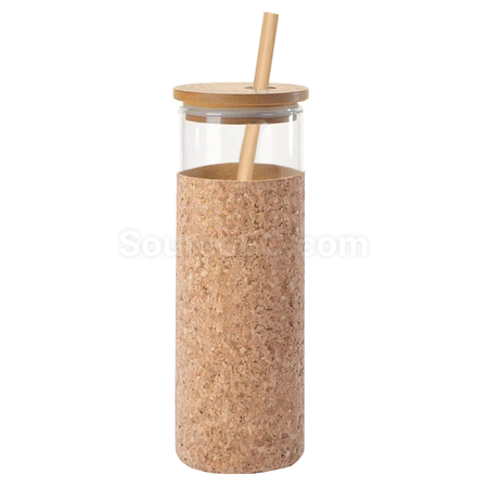 Customization 16OZ Eidy Bamboo Lids Glass Bottle Promotional Products