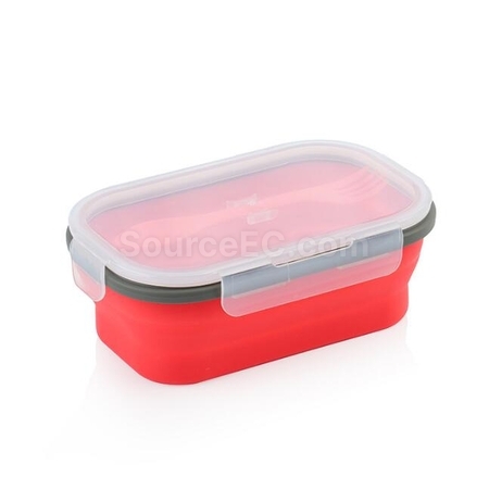 Customization Environmentally Friendly Silicone Folding Lunch Box(With Tableware) Promotional Products