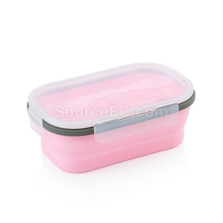 Customization Environmentally Friendly Silicone Folding Lunch Box(With Tableware) Promotional Products