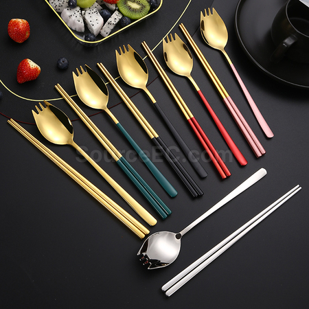 Customization 2-In-1 Spoon, Fork And Chopsticks Tableware Promotional Products