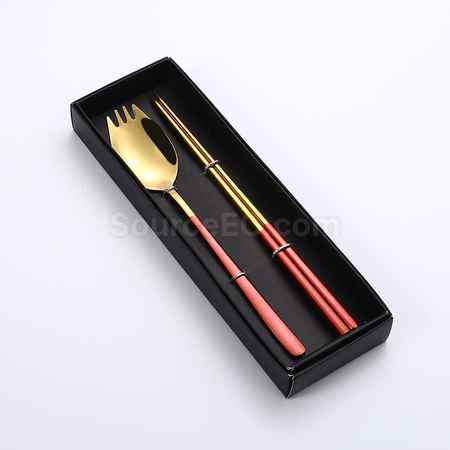 Customization 2-In-1 Spoon, Fork And Chopsticks Tableware Promotional Products