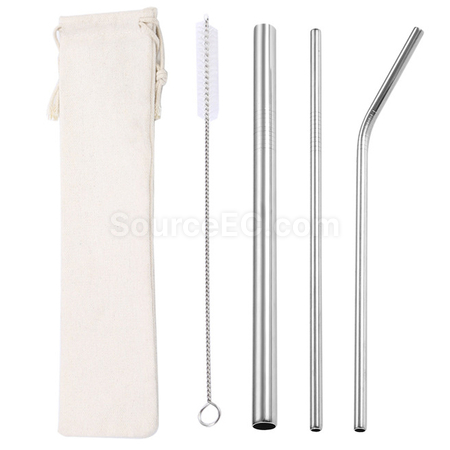 Customization Straw Set with Pouch Promotional Products