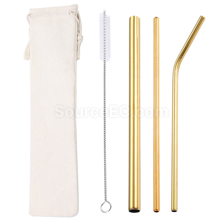 Customization Straw Set with Pouch Promotional Products