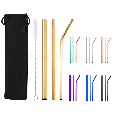 Customization Straw Set with Pouch Promotional Products