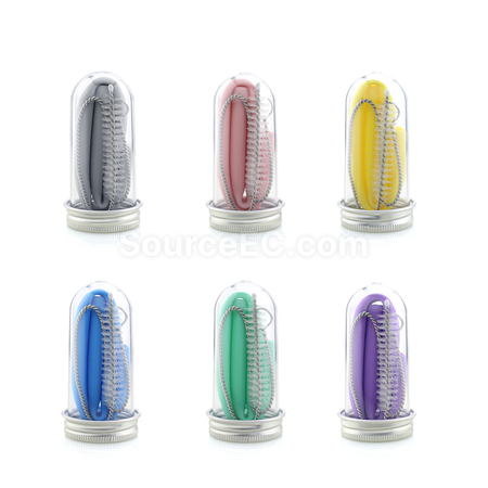 Customization Silicon Straw Set With Transparent Tube Promotional Products