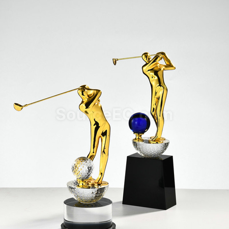 Customization Golf Crystal Trophy Promotional Products