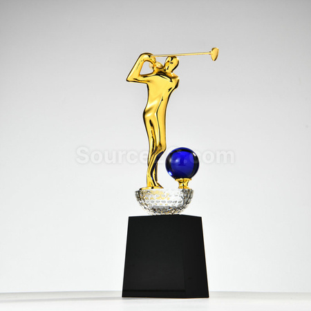 Customization Golf Crystal Trophy Promotional Products
