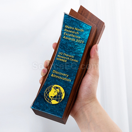 Customization Solid Wood Crystal Trophy Promotional Products