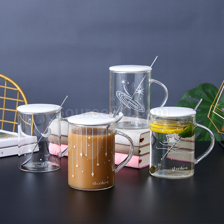 Customization Glass Cup With Lid Promotional Products