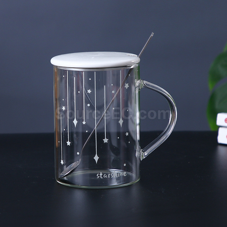 Customization Glass Cup With Lid Promotional Products