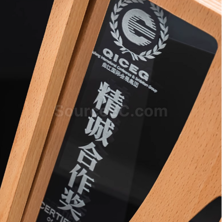 Customization Solid Wood Crystal Trophy Promotional Products