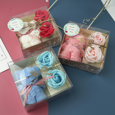 Customization Rose Soap Flower Towel Gift Box Promotional Products