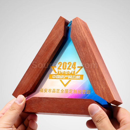 Customization Solid Wood Crystal Award Promotional Products