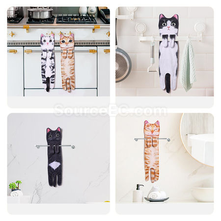 Customization Creative Realistic Dog and Cat Hanging Hand Towel Promotional Products
