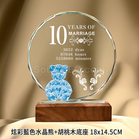 Customization Color-plated Bear Crystal Trophy Promotional Products