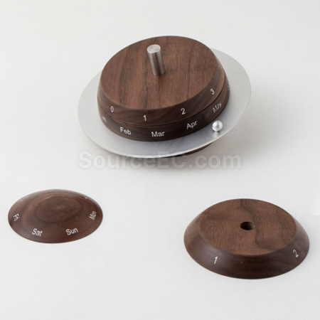 Customization Earth Shaped Wooden Calendar Promotional Products