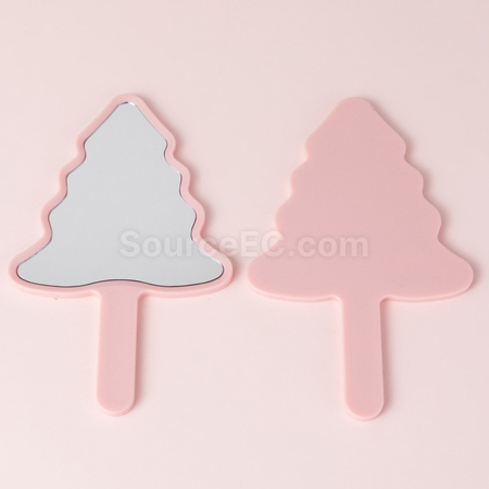 Customization Christmas Tree Handheld Makeup Mirror Promotional Products