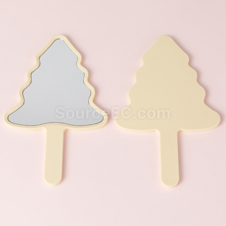 Customization Christmas Tree Handheld Makeup Mirror Promotional Products