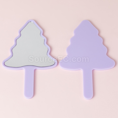 Customization Christmas Tree Handheld Makeup Mirror Promotional Products