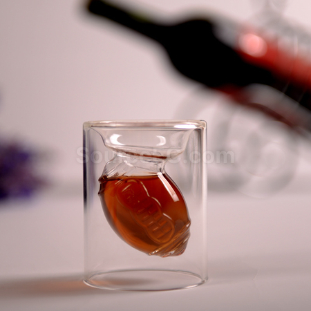 Customization Rugby Double Wall Glass Promotional Products