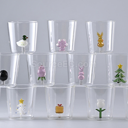 Customization 300ML High Borosilicate Juice Christmas Glass Promotional Products