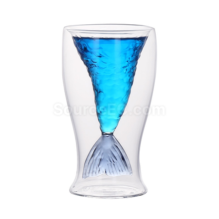 Customization Colorful mermaid double-layer glass cup Promotional Products
